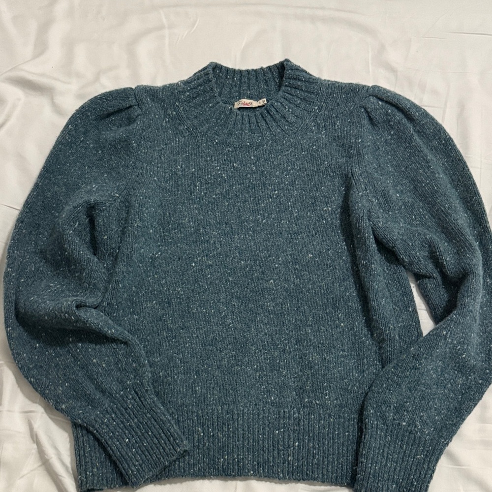 Faherty Boone heather teal sweater M